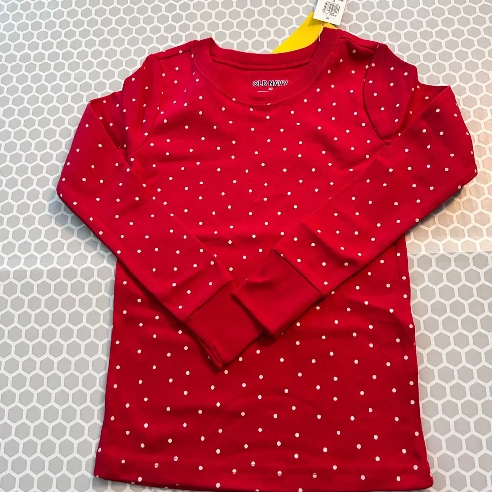 NWT Old Navy Red and White Polka Dot Kids Pajama Set Size 4T